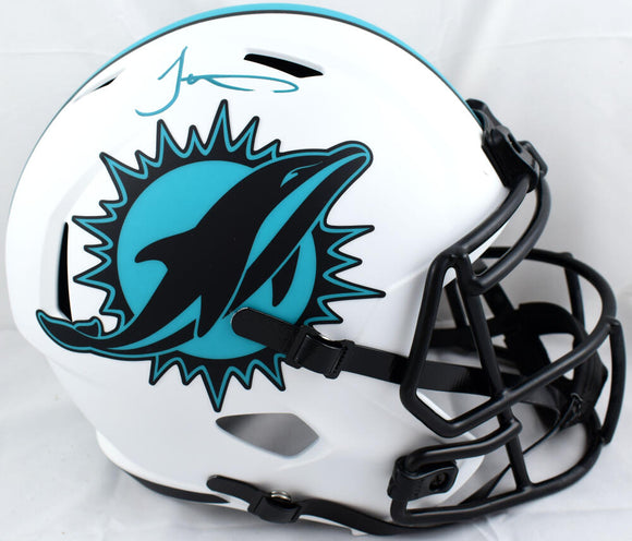 Tyreek Hill Autographed Miami Dolphins F/S Lunar Speed Helmet-Beckett W Hologram *Teal Image 1