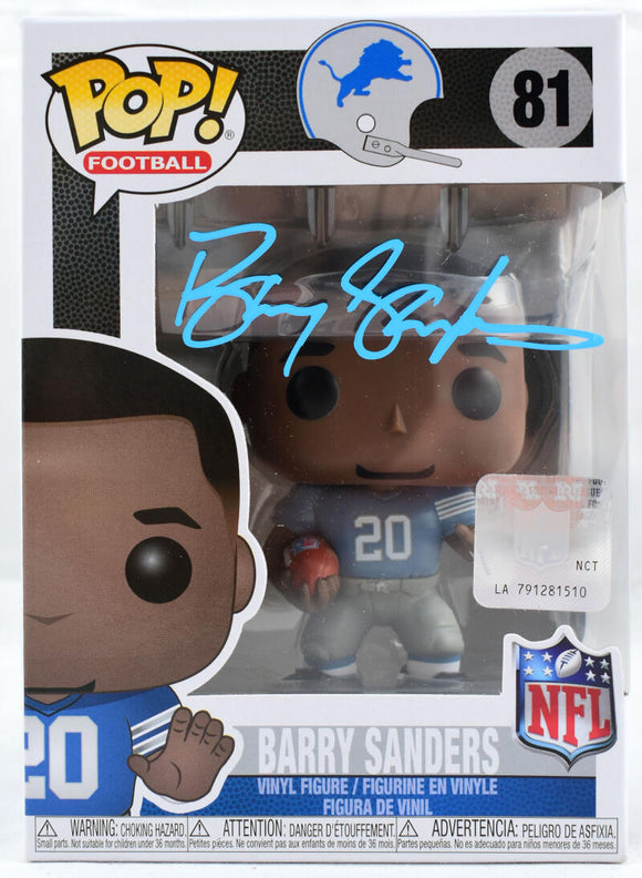 Barry Sanders Autographed Detroit Lions Funko Pop Figurine 81-Beckett W Hologram *Blue Image 1