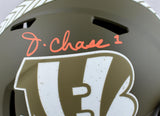 Ja'Marr Chase Autographed Cincinnati Bengals Salute to Service F/S Speed Helmet - PSA*Orange Image 2