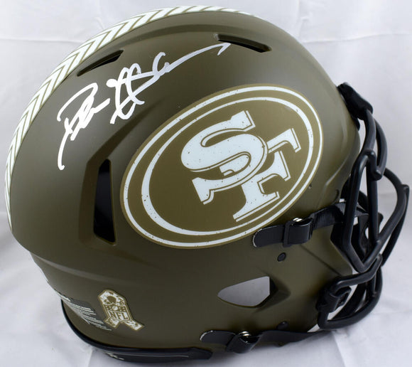 Deion Sanders Autographed San Francisco 49ers F/S Salute to Service Speed Authentic Helmet-Beckett W Hologram *Silver Image 1