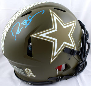 Deion Sanders Autographed Dallas Cowboys F/S Salute to Service Speed Authentic Helmet-Beckett W Hologram *Blue Image 1