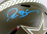 Deion Sanders Autographed Dallas Cowboys F/S Salute to Service Speed Authentic Helmet-Beckett W Hologram *Blue Image 2