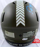 Deion Sanders Autographed Dallas Cowboys F/S Salute to Service Speed Authentic Helmet-Beckett W Hologram *Blue Image 4