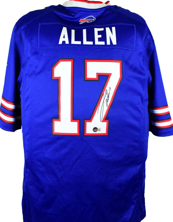 Josh Allen Autographed Buffalo Bills Blue NFL Nike Game Jersey-Beckett W Hologram *Black Image 1