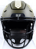 Josh Allen Autographed Buffalo Bills F/S Salute to Service SpeedFlex Authentic Helmet-Beckett W Hologram *Blue Image 3