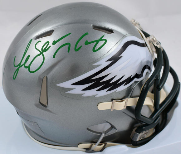 LeSean McCoy Autographed Philadelphia Eagles Flash Speed Mini Helmet- JSA W *Green Image 1