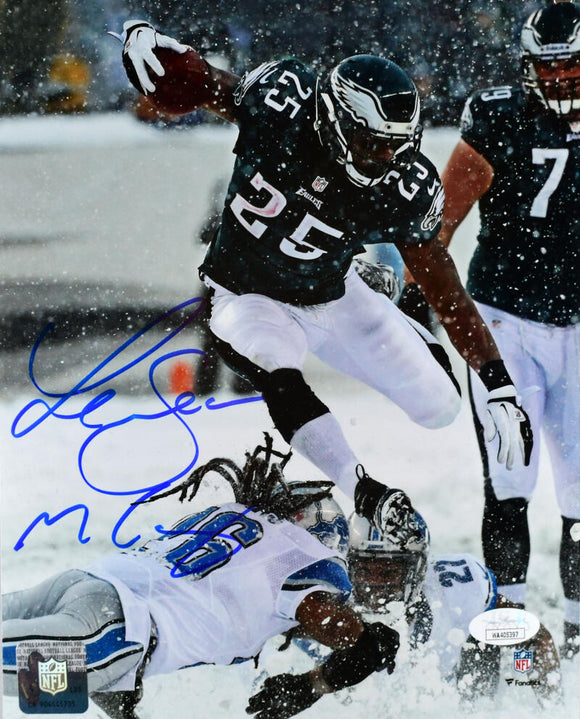 LeSean McCoy Autographed Eagles 8x10 Snow Photo - JSA W  *Blue Image 1