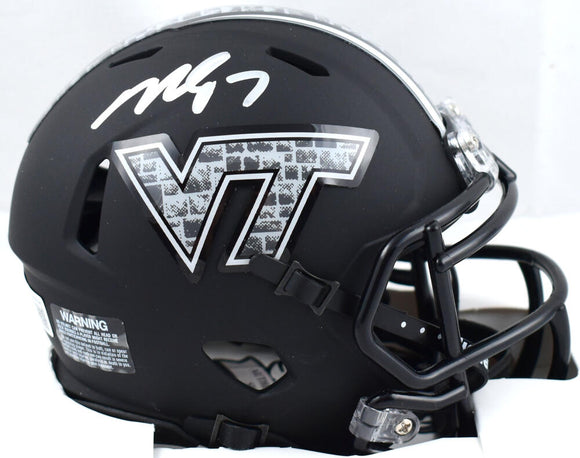 Michael Vick Autographed Virginia Tech Black Speed Mini Helmet - Beckett W Hologram *Silver Image 1