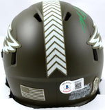 Michael Vick Autographed Eagles Salute to Service Speed Mini Helmet- Beckett W Hologram *Green Image 3