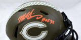 Mike Singletary Autographed Chicago Bears Salute to Service Speed Mini Helmet w/ HOF- Beckett W Hologram *Orange Image 2