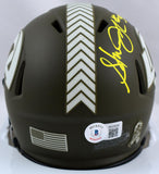 Steven Jackson Autographed Rams Salute to Service Speed Mini Helmet- Beckett W Hologram *Yellow Image 3