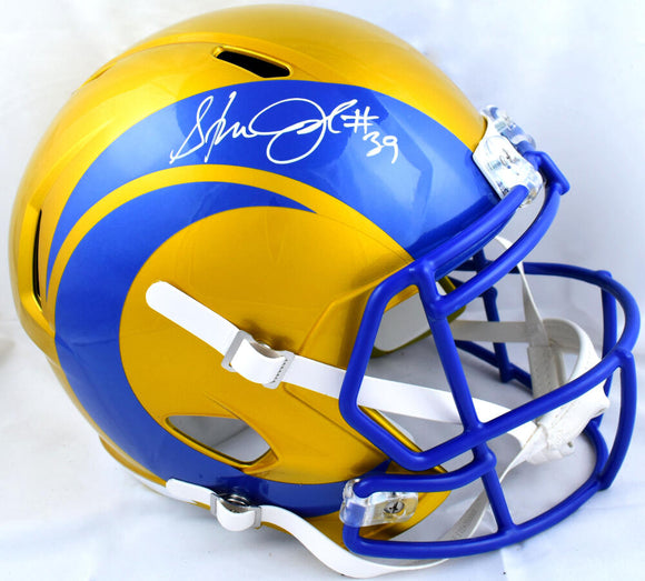 Steven Jackson Autographed Rams F/S Flash Speed Helmet- Beckett W Hologram *White Image 1