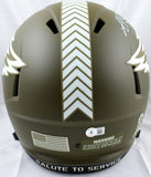 AJ Brown Autographed Philadelphia Eagles F/S Salute to Service Speed Helmet-Beckett W Hologram *White Image 3