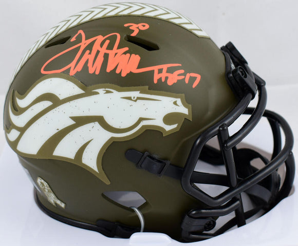 Terrell Davis signed Denver Broncos mini football helmet