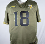 Justin Jefferson Vikings Autographed Nike Salute To Service Limited Player Jersey-Beckett W Hologram *Gold Image 3