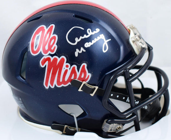 Archie Manning Autographed Ole Miss Rebels Speed Mini Helmet- Fanatics *Silver Image 1