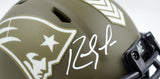 Randy Moss Autographed Patriots Salute to Service Speed Mini Helmet-Beckett W Hologram *White Image 2