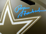 Roger Staubach Autographed Dallas Cowboys F/S Salute to Service Speed Helmet- Beckett W Hologram *Blue Image 2