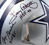 Drew Pearson/Roger Staubach/Tony Dorsett Signed Cowboys F/S Speed Authentic Helmet w/2 Insc.-Beckett W Hologram *Black Image 2