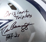 Drew Pearson/Roger Staubach/Tony Dorsett Signed Cowboys F/S Speed Authentic Helmet w/2 Insc.-Beckett W Hologram *Black Image 3