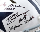 Drew Pearson/Roger Staubach/Tony Dorsett Signed Cowboys F/S 60-63 Speed Authentic Helmet w/2 Insc.-Beckett W Hologram  Image 3
