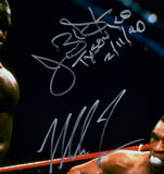 Buster Douglas Mike Tyson Signed 16x20 v. Tyson KO Photo w/Tyson KO - Beckett W Hologram *Silver Image 2