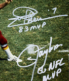 Lawrence Taylor Joe Theismann Autographed NFL 8X10 Tackle Photo w/MVP-Beckett W Hologram *White Image 2