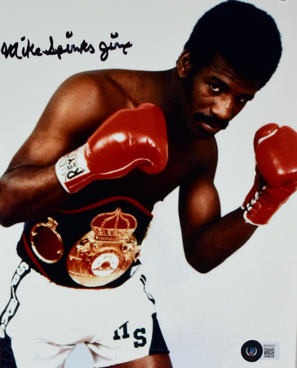 Michael Spinks Autographed 8x10 Close Up Photo - Beckett W Hologram *Black Image 1