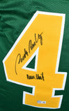 Rudy Ruettiger Autographed Green College Style Jersey w/Never Quit- Beckett W Hologram *Black Image 2