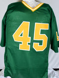 Rudy Ruettiger Autographed Green College Style Jersey w/Never Quit- Beckett W Hologram *Black Image 3