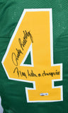 Rudy Ruettiger Autographed Green College Style Jersey w/Play Like a Champ- Beckett W Hologram *Black Image 2