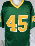 Rudy Ruettiger Autographed Green College Style Jersey w/Play Like a Champ- Beckett W Hologram *Black Image 3