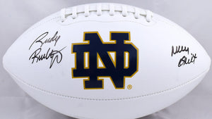 Rudy Ruettiger Autographed Notre Dame Logo Football w/ Never Quit- Beckett W Hologram *Black Image 1