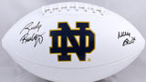 Rudy Ruettiger Autographed Notre Dame Logo Football w/ Never Quit- Beckett W Hologram *Black Image 1