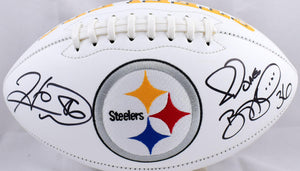 Hines Ward Jerome Bettis Autographed Pittsburgh Steelers Logo Football- Beckett W Hologram *Black Image 1
