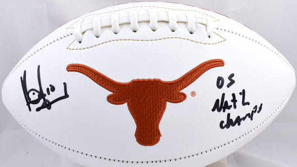 Vince Young Autographed Texas Longhorns Logo Football w/Natl' Champs- Beckett W Hologram *Black Image 1