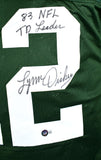 Lynn Dickey Autographed Green Pro Style Jersey w/83 NFL TD Leader-Beckett W Hologram *Black Image 2