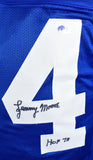 Lenny Moore Autographed Blue Pro Style Jersey w/HOF-Beckett W Hologram *Black *R2 Image 2