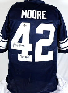 Lenny Moore Autographed Navy Blue College Style Jersey w/We Are- Beckett W Hologram *Black Image 1