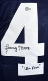 Lenny Moore Autographed Navy Blue College Style Jersey w/We Are- Beckett W Hologram *Black Image 2