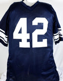 Lenny Moore Autographed Navy Blue College Style Jersey w/We Are- Beckett W Hologram *Black Image 3