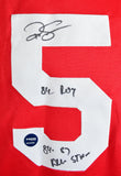 Ralph Sampson Autographed Red Pro Style Jersey w/ROY and All Star- Prova *Black Image 2