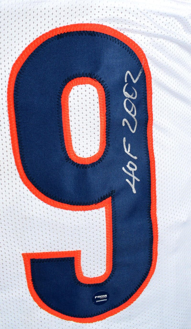 The Jersey Source John Elway Autographed White Pro Style Stat Jersey- Beckett W Hologram *Silver