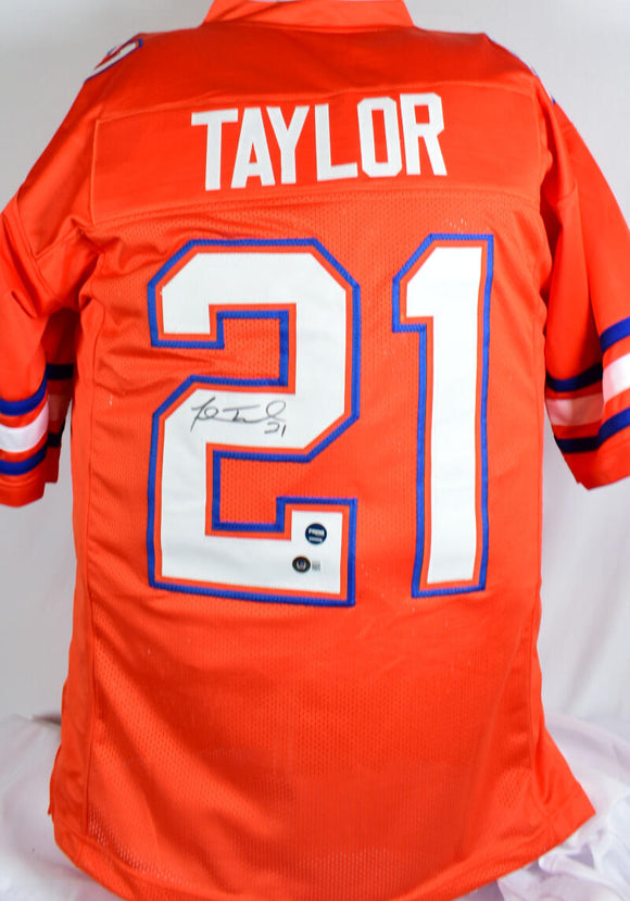 Fred Taylor Autographed Orange College Style Jersey- Beckett W Hologram *Black Image 1