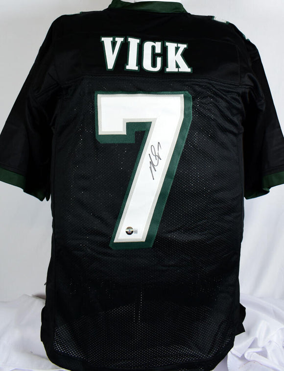 Michael Vick Autographed Black Pro Style Jersey - Beckett W Hologram *Black Image 1