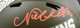 Nick Chubb Autographed Cleveland Browns Salute to Service Speed Mini Helmet-Beckett W Hologram *Orange Image 2