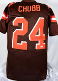 Nick Chubb Autographed Brown Pro Style Jersey- Beckett W Hologram *Black Image 1