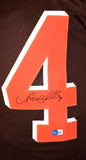 Nick Chubb Autographed Brown Pro Style Jersey- Beckett W Hologram *Black Image 2