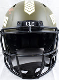 Nick Chubb Autographed Cleveland Browns F/S Salute to Service Speed Authentic Helmet-Beckett W Hologram *Orange Image 4