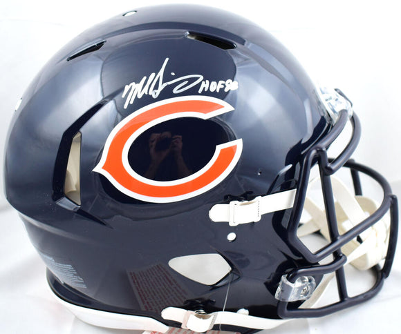 Mike Singletary Autographed Chicago Bears F/S Speed Authentic Helmet w/HOF-Beckett W Hologram *Silver Image 1